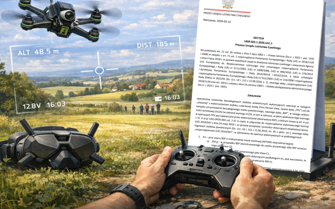 Operacje dronami FPV – decyzja Prezesa ULC